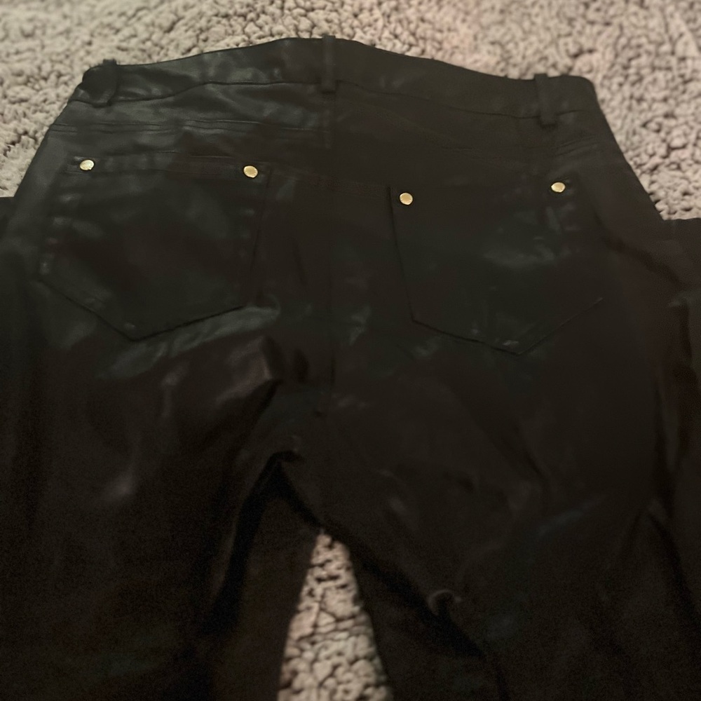 Calvin Klein vintage black leather pants women’s 10 - Picture 3 of 4